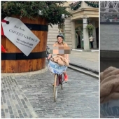 Why did this British woman ride her bike naked in London