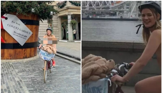 Why did this British woman ride her bike naked in London