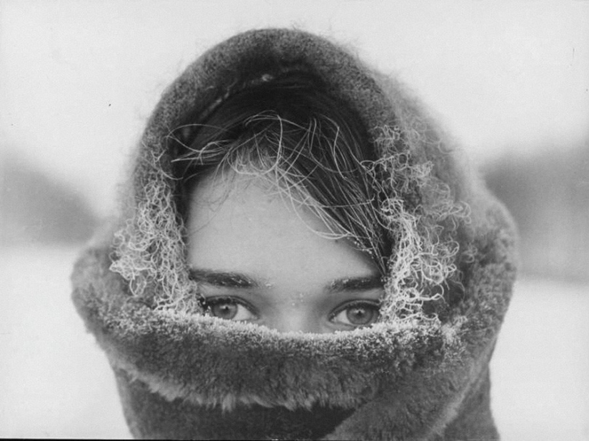 Winter in Soviet retro photos
