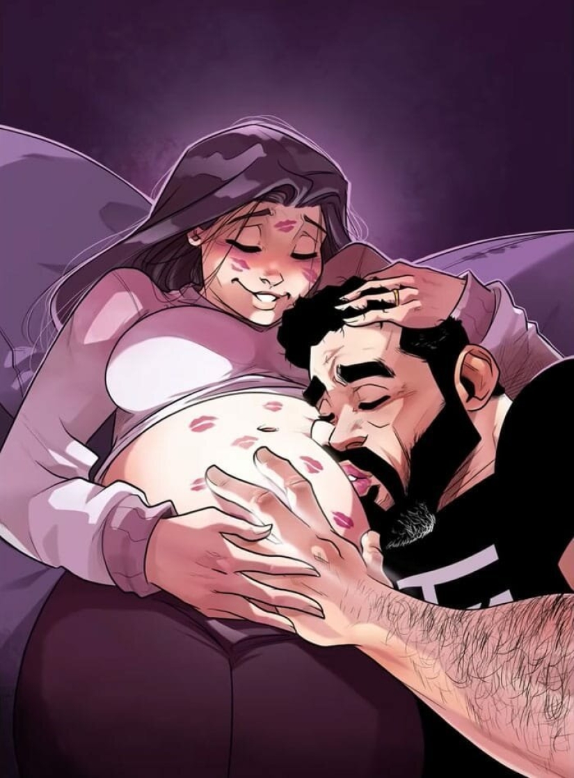 10 cómics de un artista israelí sobre lo que están pasando él y su esposa mientras esperan un hijo
