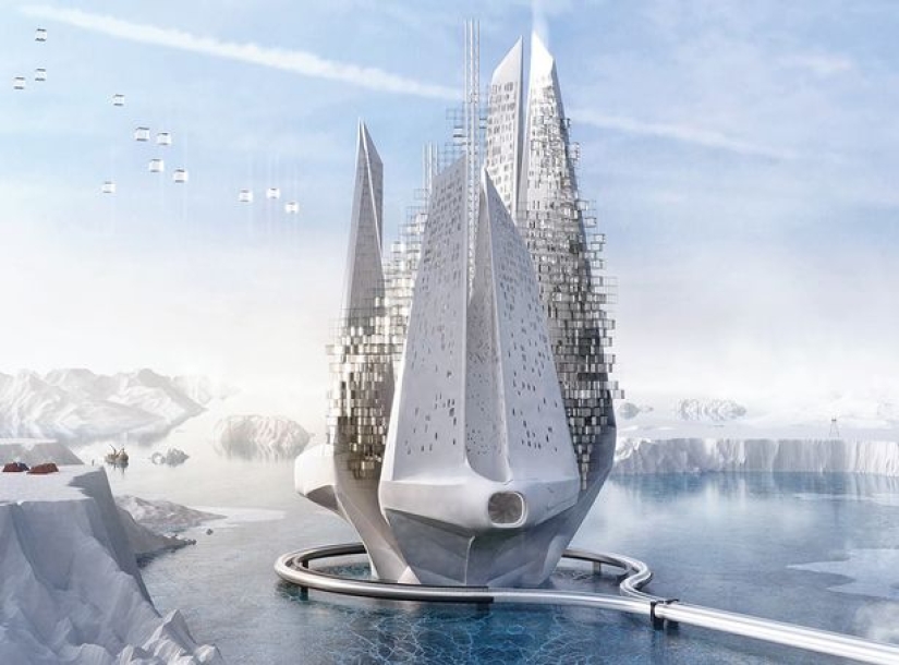 10 incredible ideas for buildings of the future: iceberg, Mars and farm house