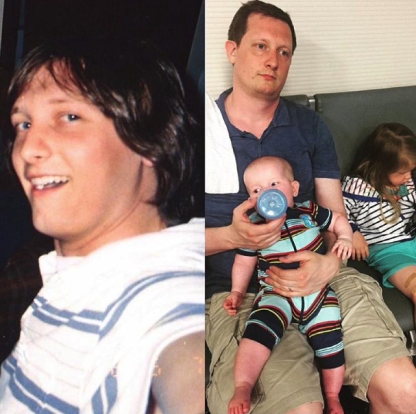 14 funny pictures of people before and after they became parents