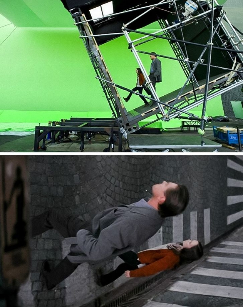 14 video frames with and without special effects