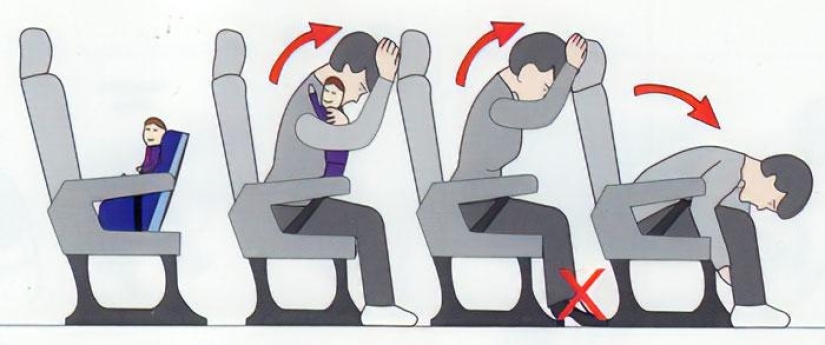 15 clumsy safety cards from airplanes in which artists didn't even try