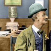 15 raras fotografías coloreadas de Charlie Chaplin tomadas en las décadas de 1910 y 1930