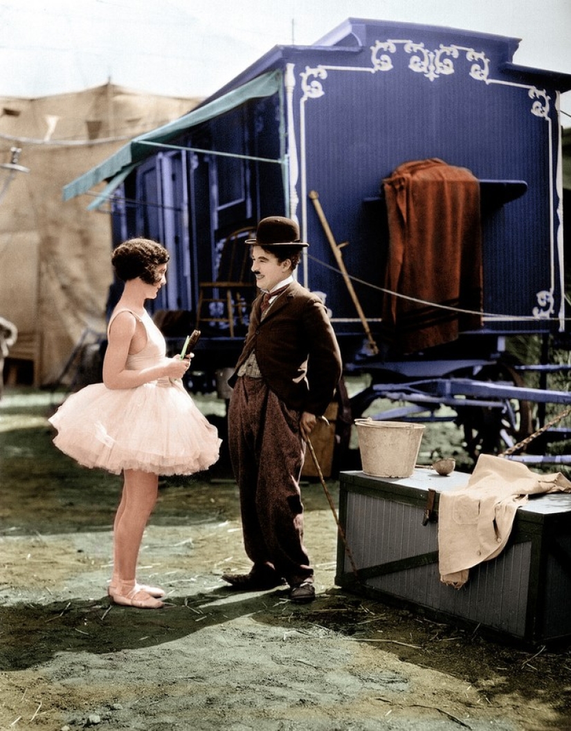 15 raro de color fotos de Charlie Chaplin hizo en los años 1910-1930