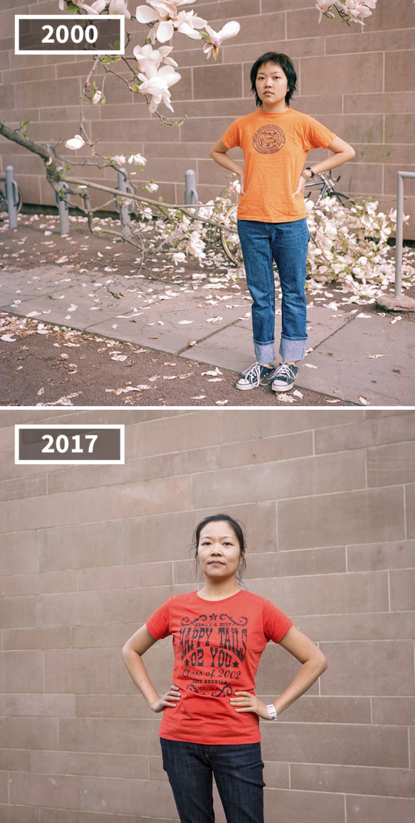17 years later: the photographer uses the example of friends to show how people grow up in different ways