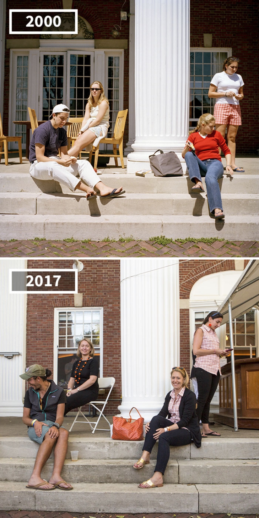 17 years later: the photographer uses the example of friends to show how people grow up in different ways