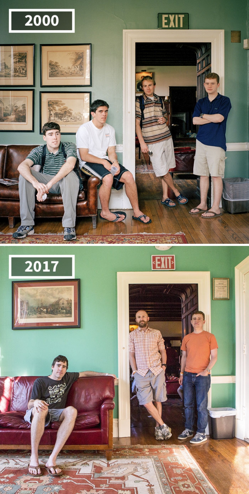 17 years later: the photographer uses the example of friends to show how people grow up in different ways