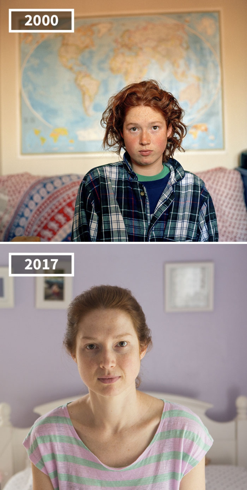 17 years later: the photographer uses the example of friends to show how people grow up in different ways