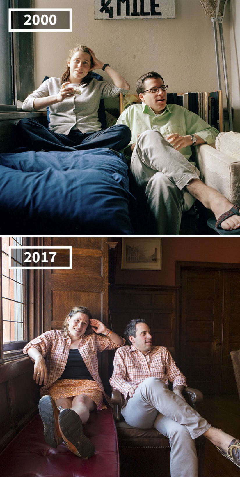 17 years later: the photographer uses the example of friends to show how people grow up in different ways