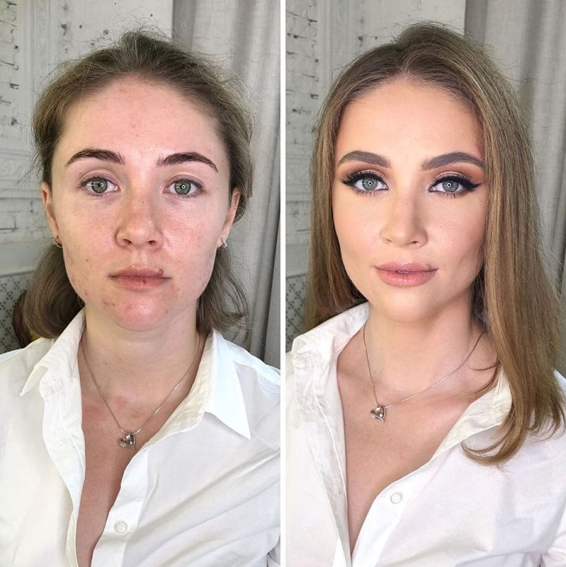 20 chicas antes y después del maquillaje que visitaron a un maquillador de Moscú y se volvieron aún más hermosas