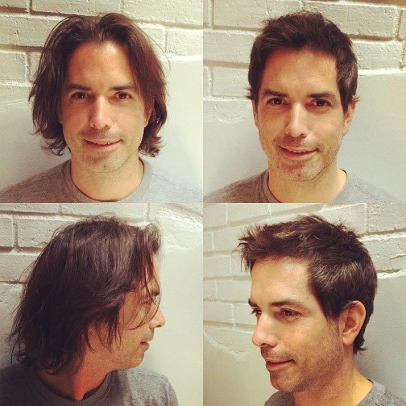 20 hombres transformados antes y después de cortarse el pelo y afeitarse
