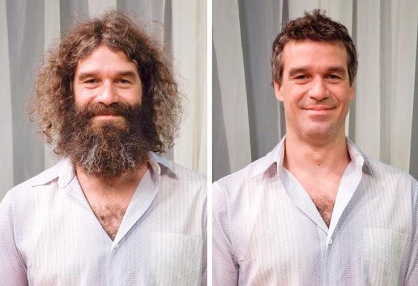 20 hombres transformados antes y después de cortarse el pelo y afeitarse