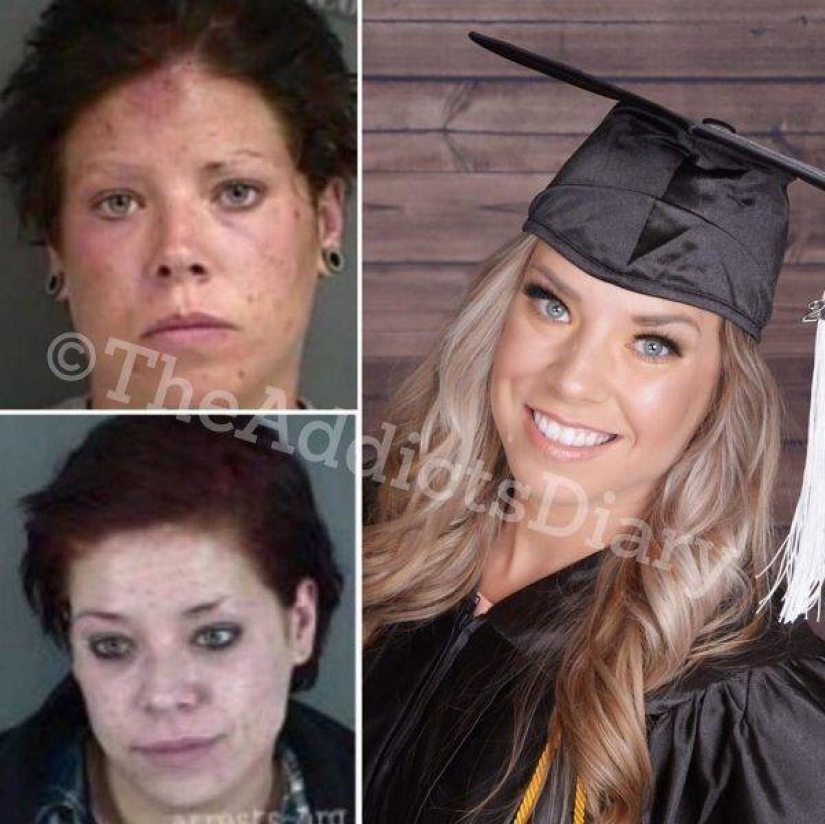 20 photos of people "before and after" how they managed to cope with addiction
