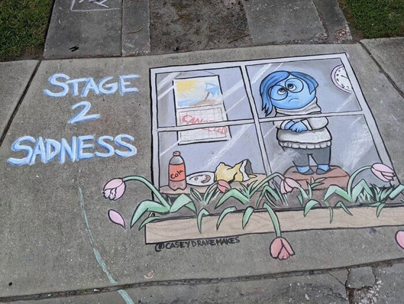 25 dibujos divertidos y relevantes de tiza sobre asfalto