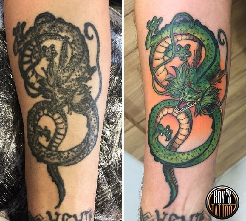 25 examples of successful overlap of tattoos Pictolic