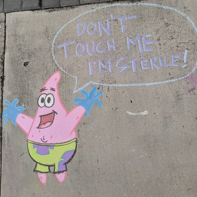 25 funny and relevant chalk drawings on asphalt