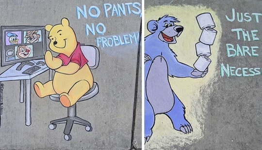 25 funny and relevant chalk drawings on asphalt