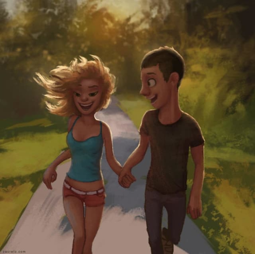 30 idyllic illustrations of love and affection that will warm your heart