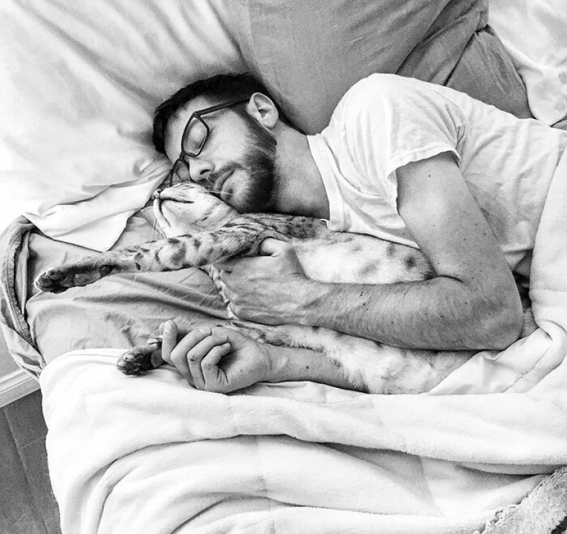 30 touching photos of men and cats