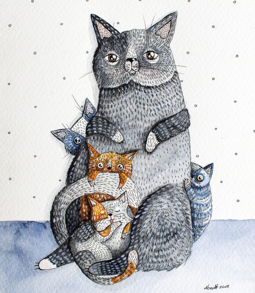 5 artists who masterfully drawing cats