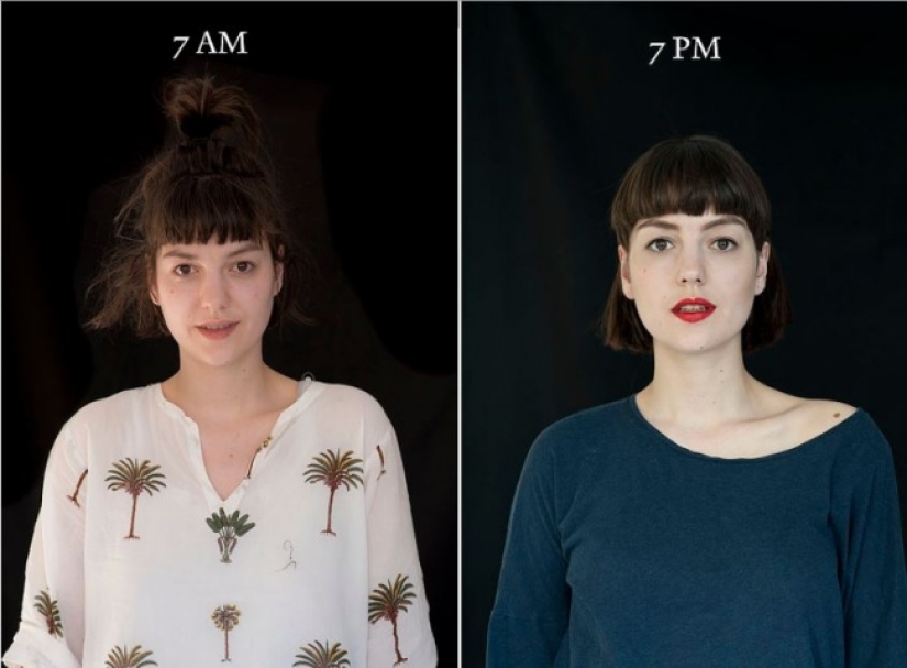 "7 am — 7 pm": how different a person looks