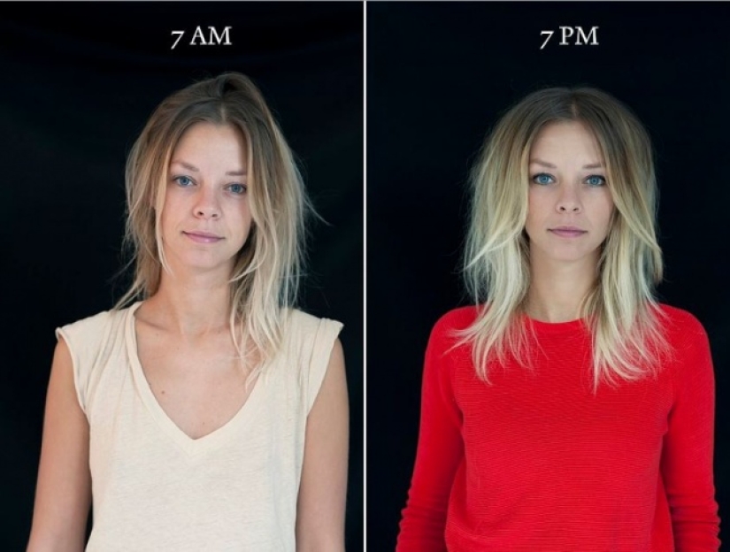 "7 am — 7 pm": how different a person looks