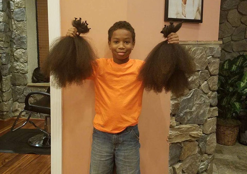 8-year-old boy grew his hair for 2 years to make wigs for children with cancer