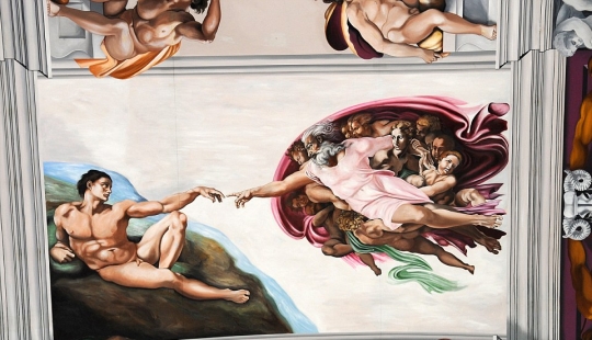 A British priest copied exactly the painting of the Sistine Chapel in five years