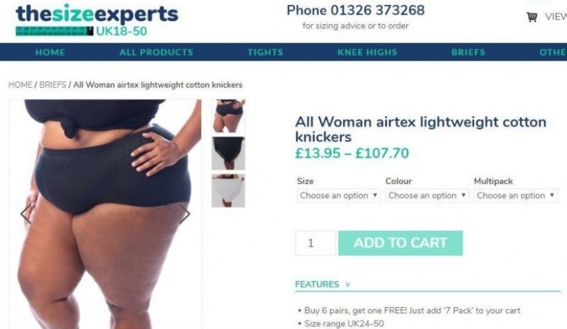 A British woman sells underwear of huge sizes, and it is in considerable demand