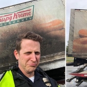 A burnt-out donut truck made the police cry