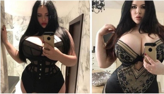 A buxom British woman, who was bullied at school, wiped her nose to all classmates, becoming a lingerie model