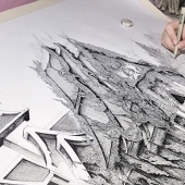 A charming girl from Japan draws architecture, and it's - wow!