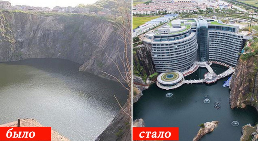 A luxury 18-storey spa hotel in an abandoned quarry will open in China