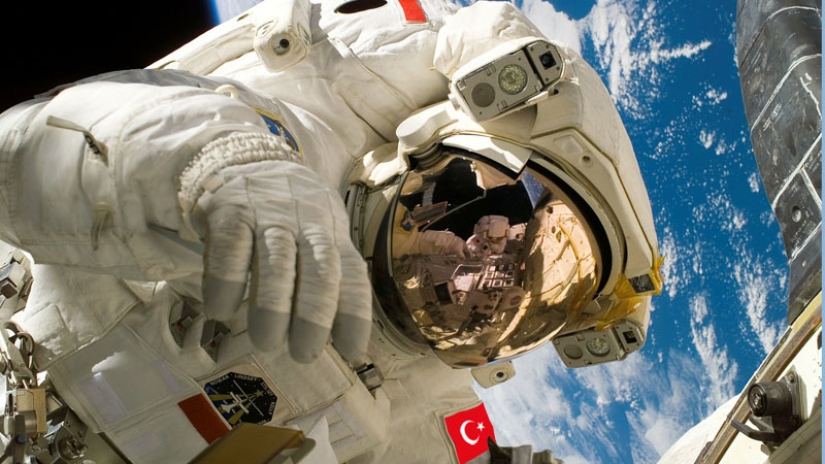 A merchant who flew away on an umbrella is preparing to become the first Turkish astronaut
