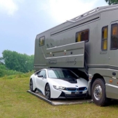 A mobile home with a built-in garage for almost 100 million rubles