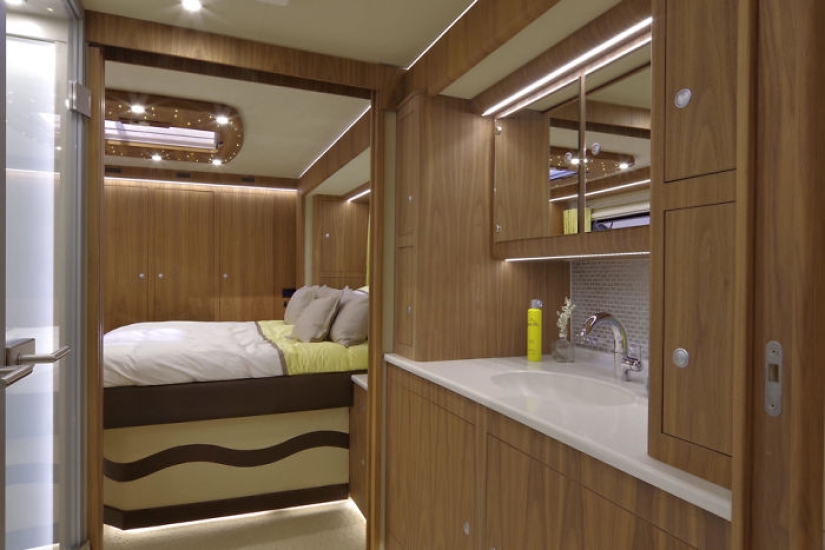 A mobile home with a built-in garage for almost 100 million rubles
