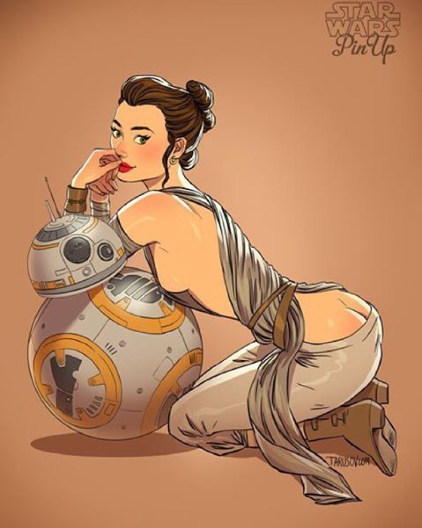 A Russian artist changed the gender of the heroes of "Star Wars" and painted them in the pin-up style