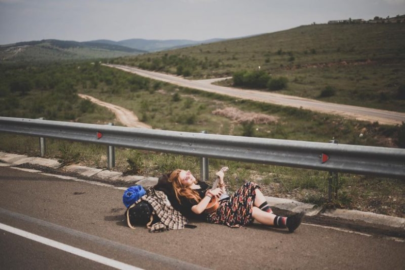 A schoolgirl from Russia has been hitchhiking since she was 14 and has already visited more than 20 countries