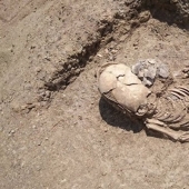 A skeleton of a baby of the II century with an elongated skull was found in Crimea