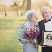 A wedding photo shoot that has been waiting for 70 years