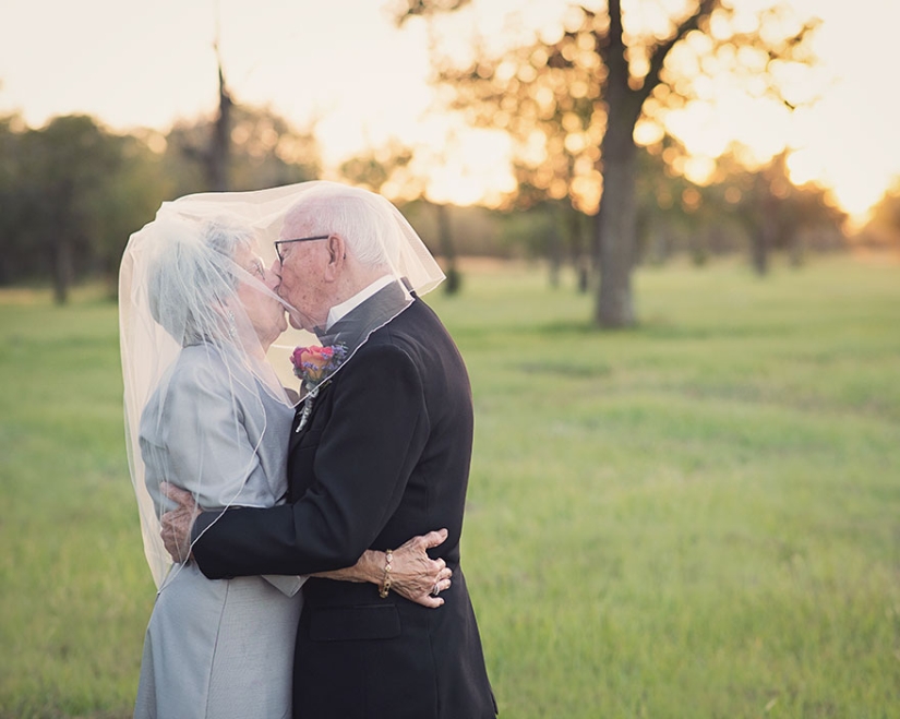 A wedding photo shoot that has been waiting for 70 years