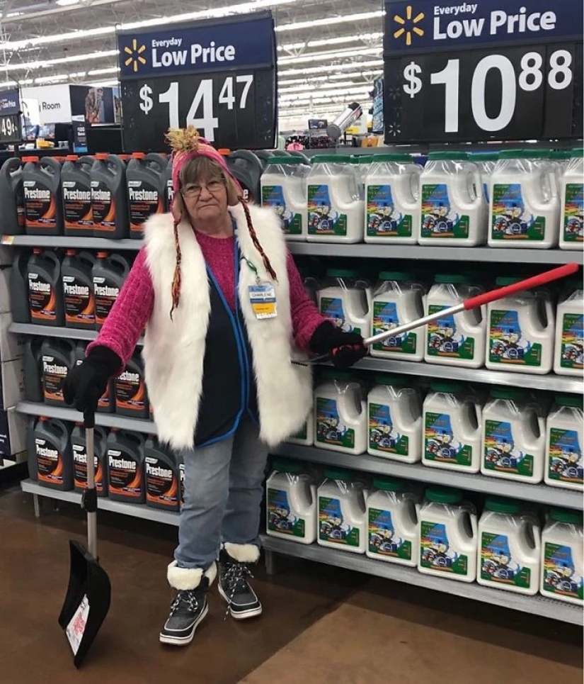 Abuela bromista se hizo famosa posando para un anuncio de supermercado Walmart