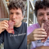 An American eats only raw meat to see if he "survives"