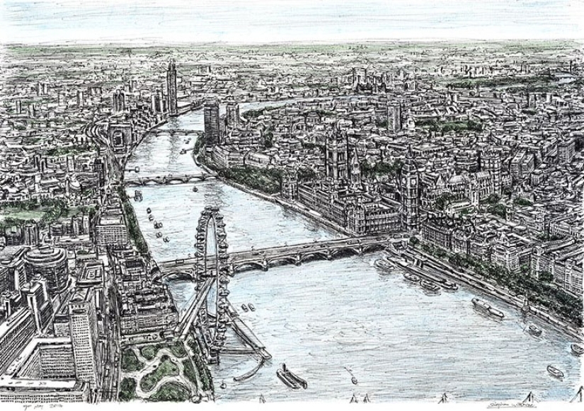 An autistic artist took a look at Manhattan from a helicopter and drew it in all its details from memory