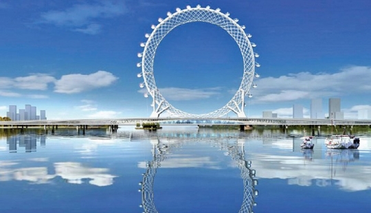 An engineering miracle has been built in China — a futuristic axle-less Ferris wheel