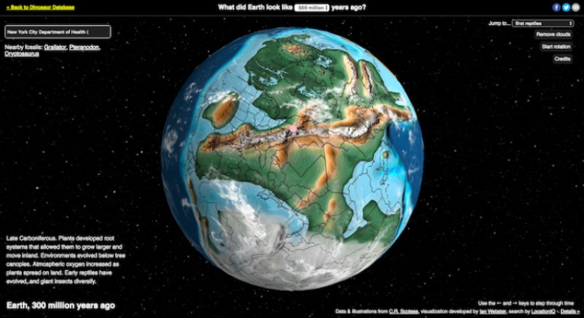 An interactive map has been created that will show where your city was located 750 million years ago