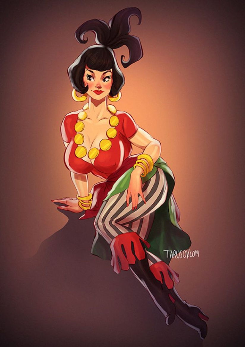 And Shapoklyak is sexy! 6 heroines of Soviet cartoons in pin-up style