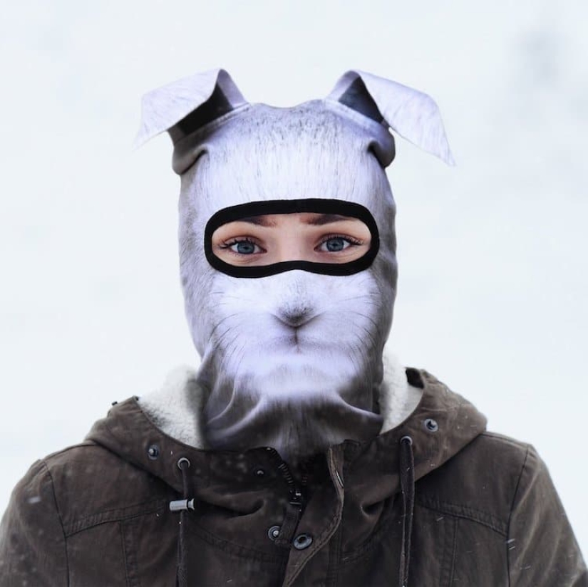 Animals on skis: designers from Canada have created "animal" balaclavas